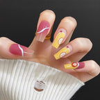 1Nail set with elegant glitter design Miroken