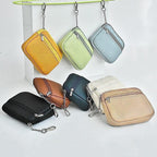 1Compact Leather Zippered Card Wallet Miroken