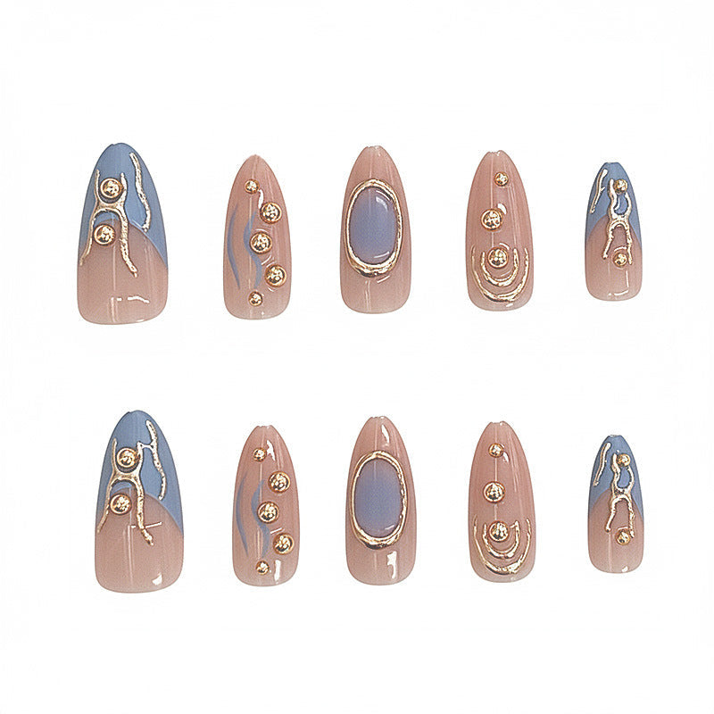 1Artistic Metallic Press-On Nail Set Miroken