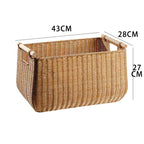1Large Handwoven Storage Basket with Ergonomic Handles