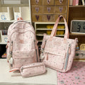 1Star-Print Multi-Pocket Backpack Set
