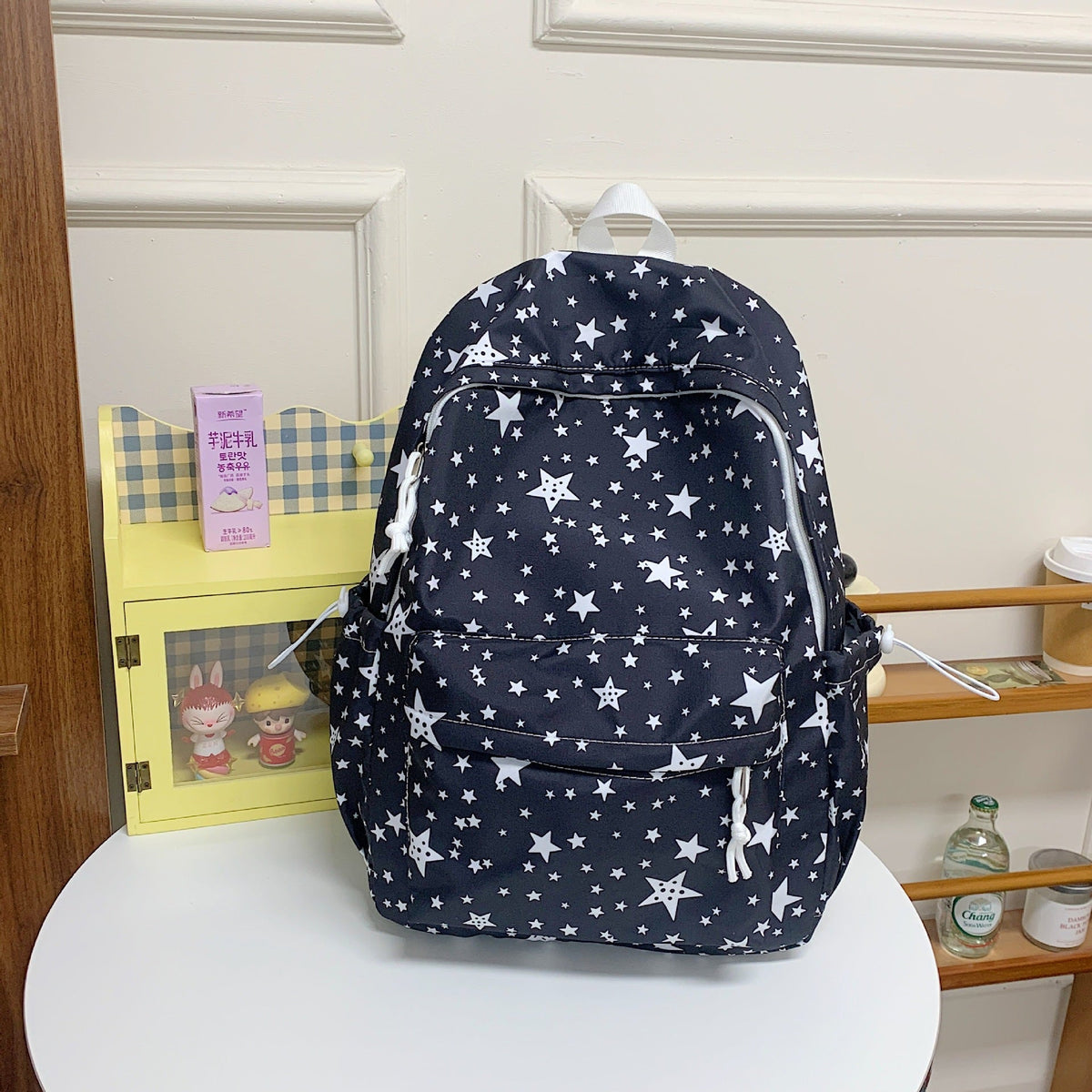 1Backpack with High-Quality Star Pattern and Multifunctional Compartments Miroken