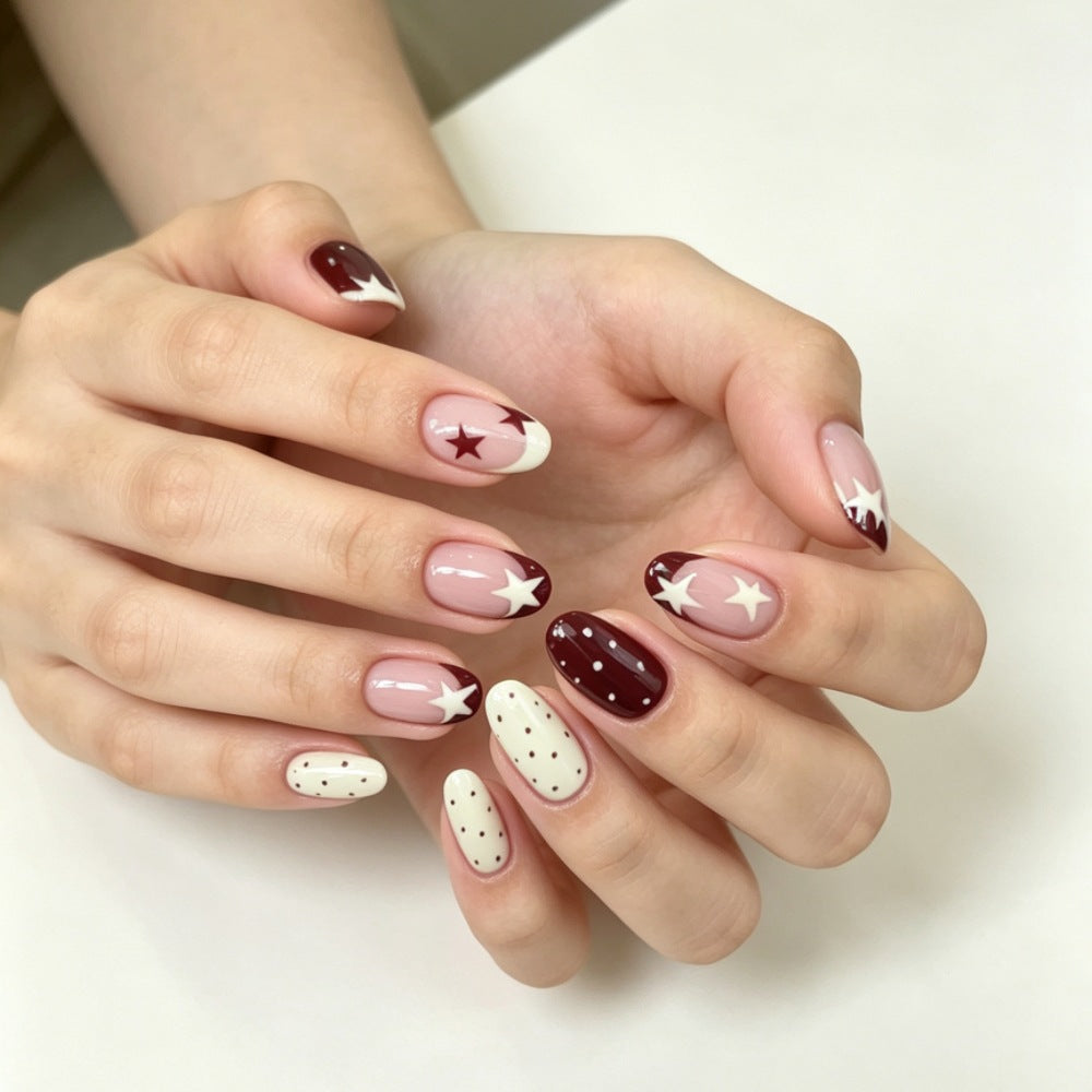 1Stylish star design artificial nails Miroken