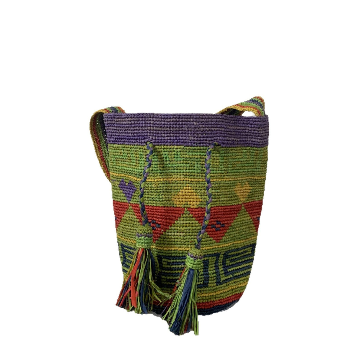 1Handmade tote bag with colorful tassels Miroken