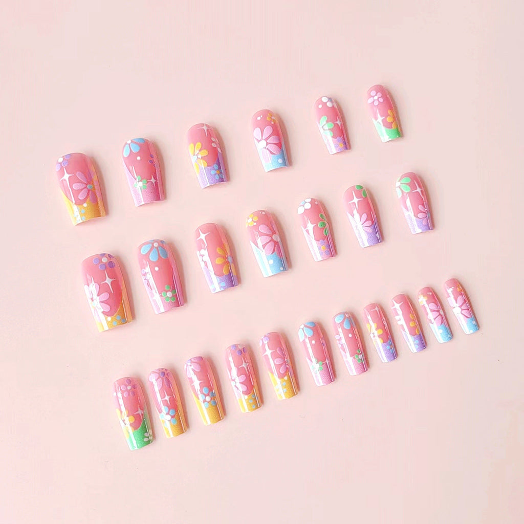 1Artificial nail tips with floral designs Miroken