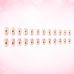 1Heart-Embellished French Tip Acrylic Nails Miroken