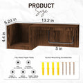 1Wall-Mounted Wooden Toilet Paper Shelf Organizer with Metal Roll Holder and Storage Cubby Miroken