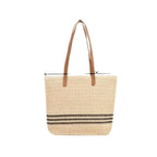 1Fashionable Bast and Leather Tote Bag Miroken