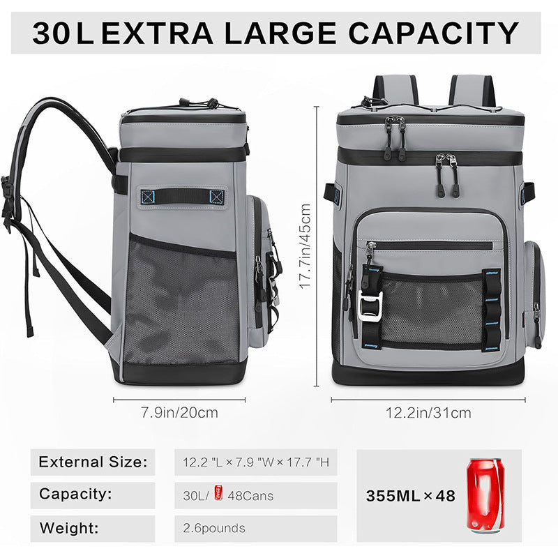 1Unisex nano insulated cool backpack with large volume, multiple organizational compartments, and ergonomic shoulder straps Miroken