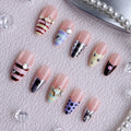 1Artificial nails with creative design and sparkling accents Miroken