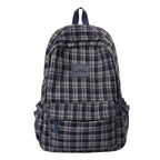 Checked Patterned Casual School Backpack Miroken