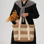1Handcrafted beach bag with distinctive striped design Miroken