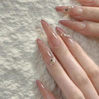 1Artistic Press-On Nail Design with Decorative Silver Accents Miroken