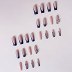 1Glamorous artificial nails with elegant design with rhinestones and 3D decorations Miroken