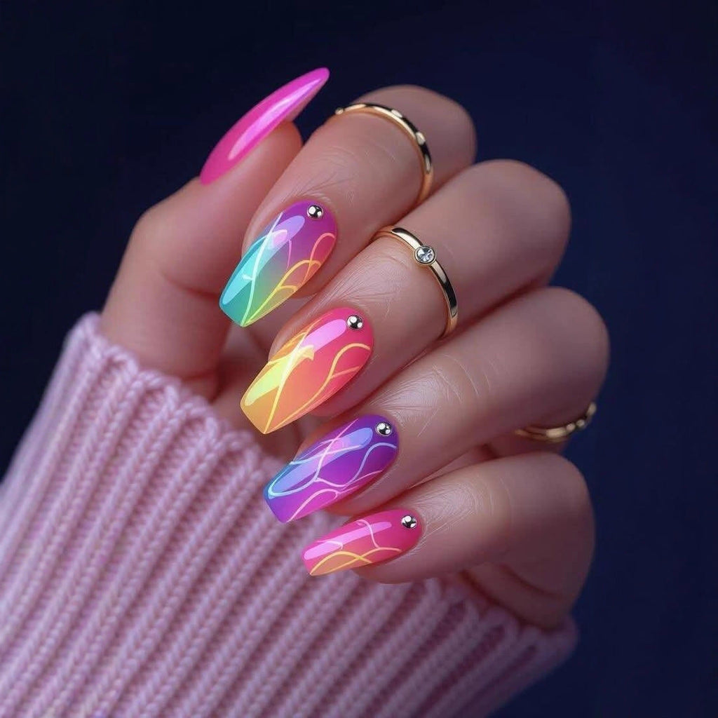 1Artificial nails with floral 3D applications Miroken
