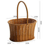 1Decorative Woven Storage Basket with Mushroom Emblem Miroken