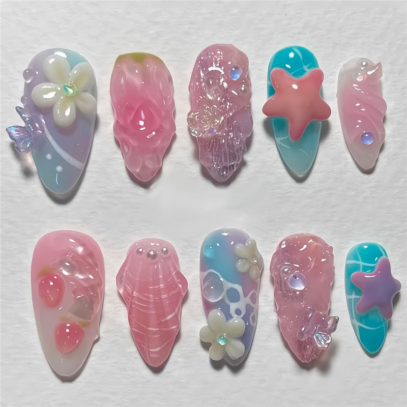 1Creative Sea-Inspired Nail Art Extensions Miroken