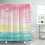 1Scenic Beach-Themed Shower Curtain Miroken