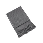 1Luxurious Textured Knit Fringe Throw Blanket Miroken