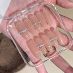 1Glamorous artificial nails with rhinestones Miroken
