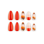 1Artificial nails in autumn pumpkin design Miroken
