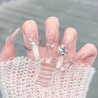 1Artificial nails with glitter and crystal embellishments Miroken