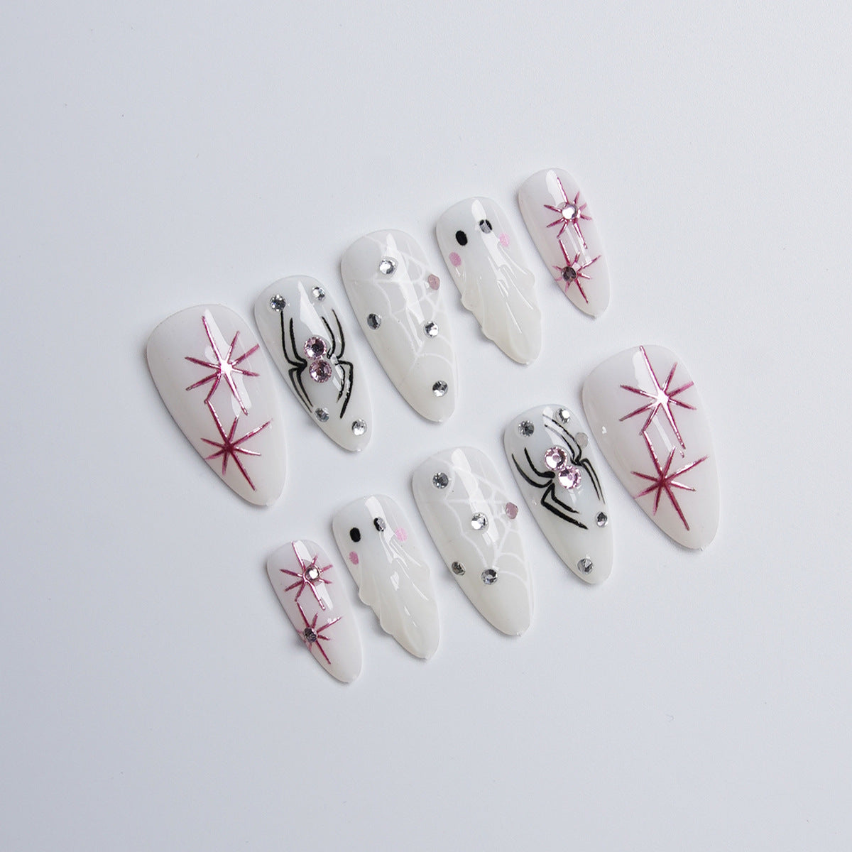 1Artistic nail set with stainless steel applications Miroken