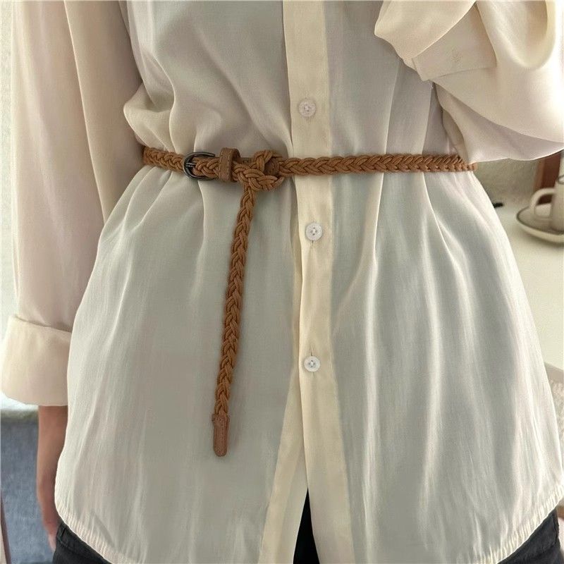 1Braided Leather Belt Miroken