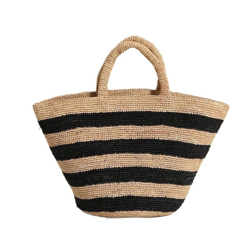 1Handcrafted Tote Bag In Stripe Pattern Miroken