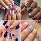 1Artificial nails with floral 3D applications Miroken