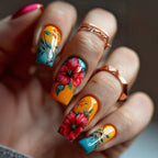 1Artificial nails with floral summer design Miroken