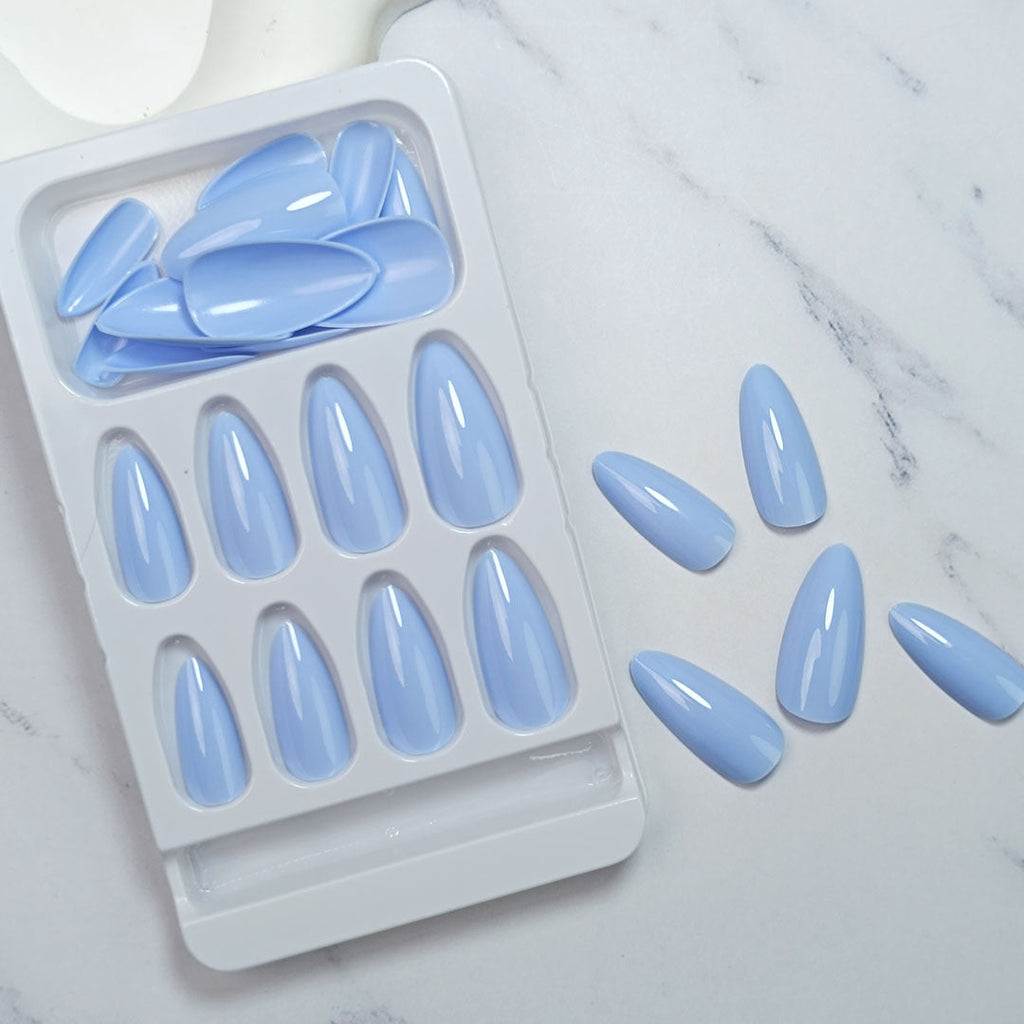 1Premium Glossy Almond-Shaped Press-On Nail Set Miroken