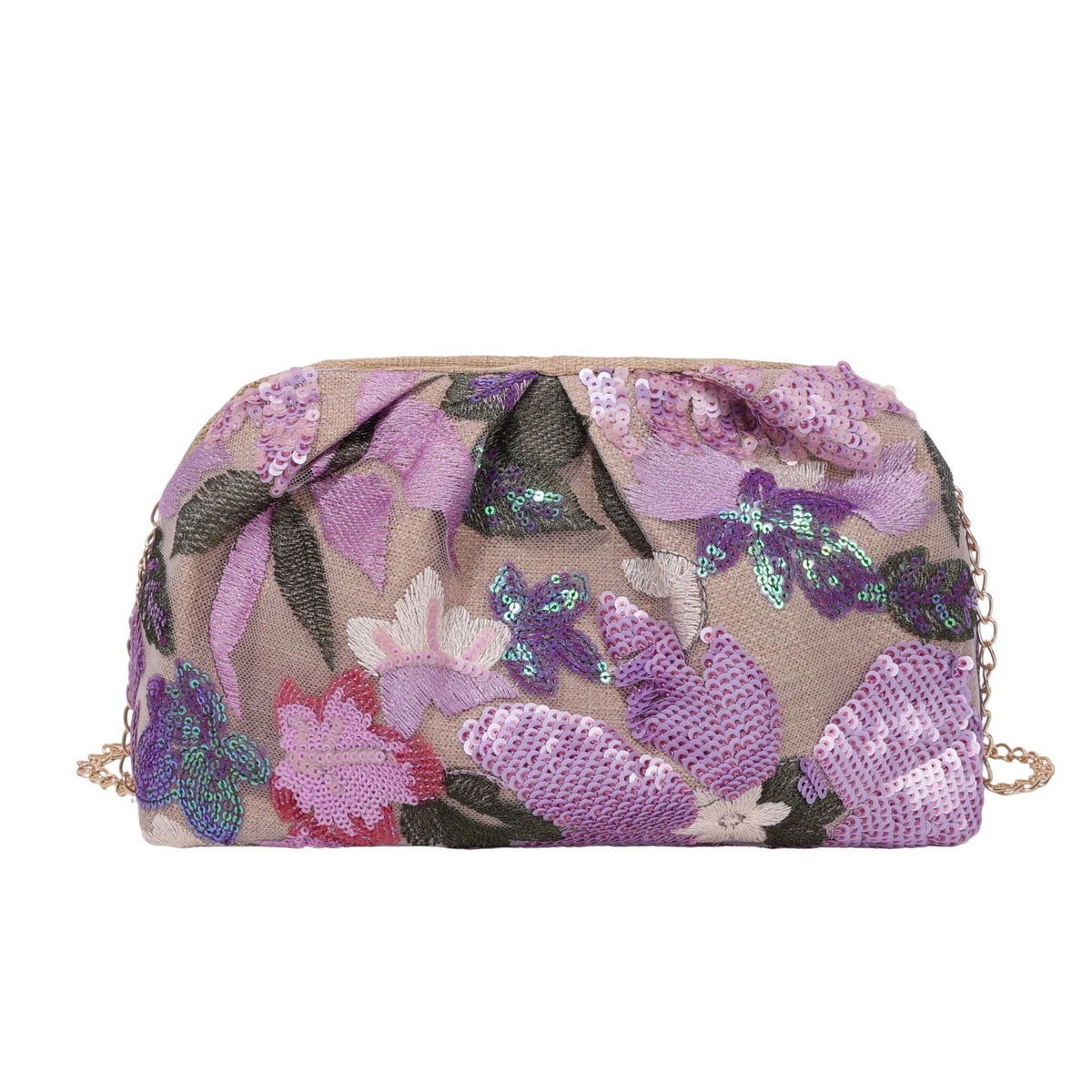 1WoElegant Floral Sequin Clutch Bag Miroken