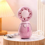1Ladies portable hand fan with misting air function and cute animal design Miroken