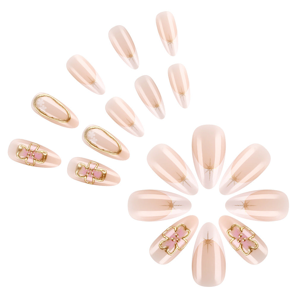1Elegant Floral Gel Nail Art Miroken