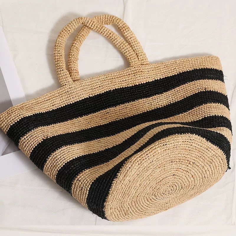 1Handcrafted Tote Bag In Stripe Pattern Miroken