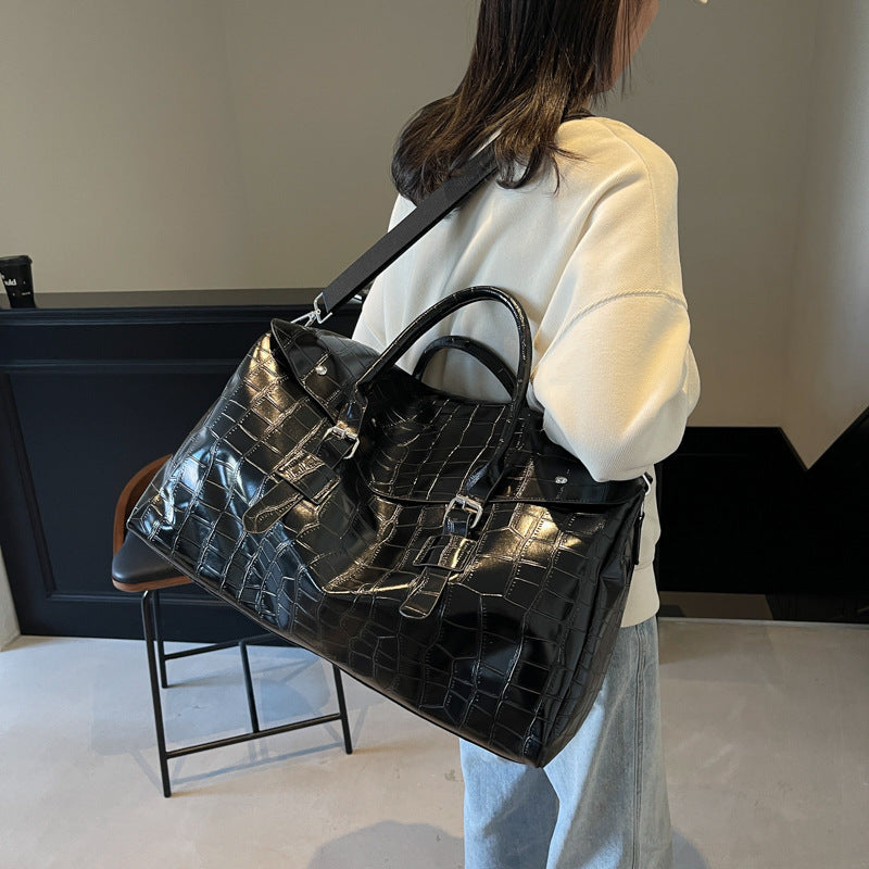 1Crocodile Texture Luxury Travel Duffle Bag Miroken