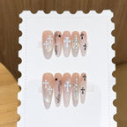 1Artificial nail tips with cross and glitter motifs Miroken