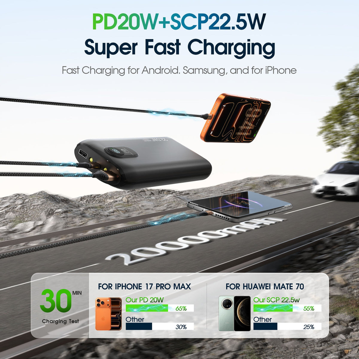1Portable power bank with integrated wireless charging function Miroken