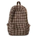 Checked Patterned Casual School Backpack Miroken