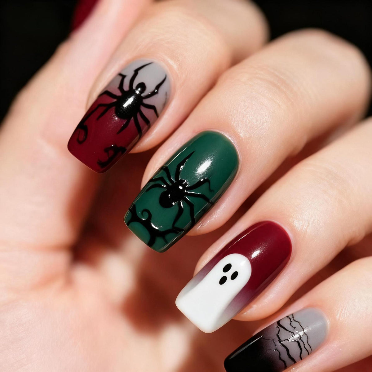 1Spider Design Artificial Nails Miroken