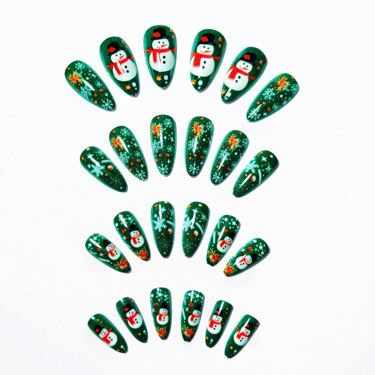 1Artificial nails with festive snowman design Miroken