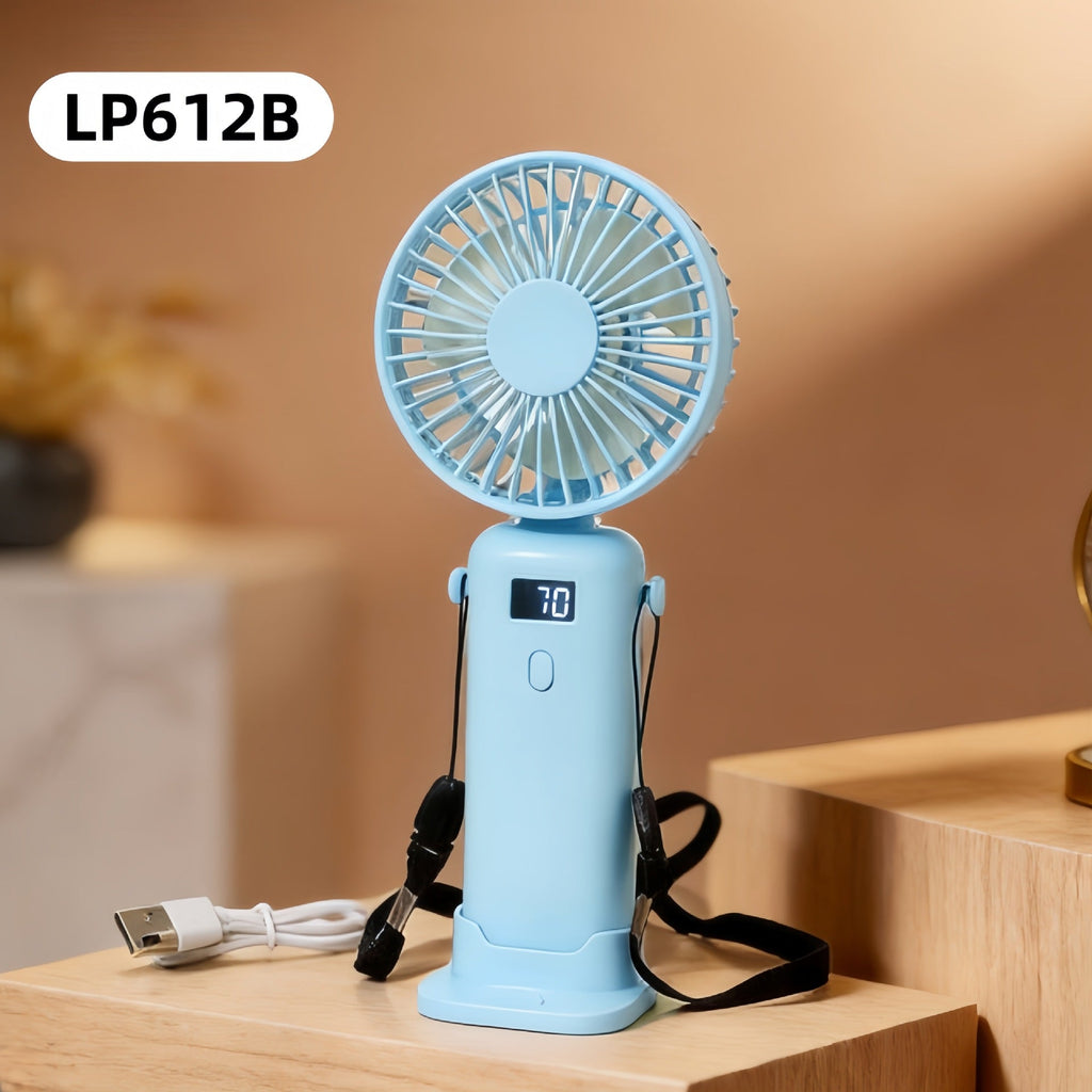 1Portable handheld fan with LED display and USB charging function Miroken