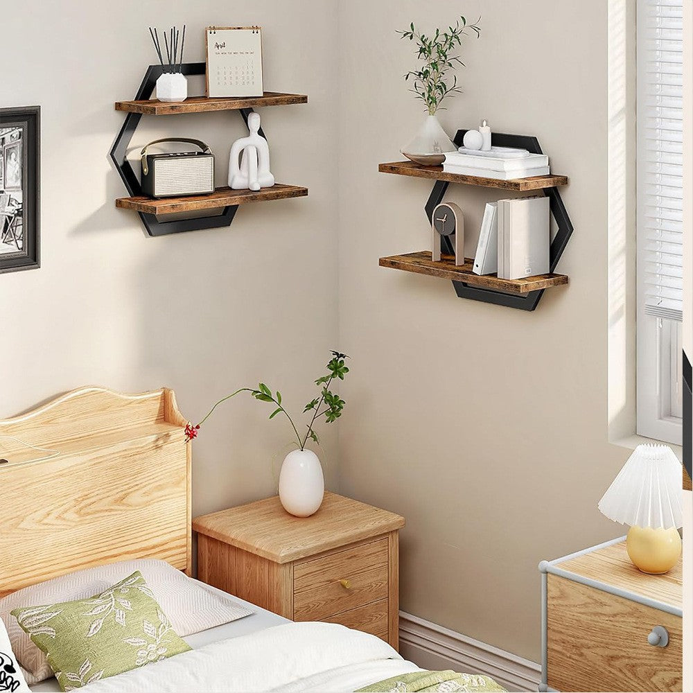 1Wall shelf with modern honeycomb design Miroken