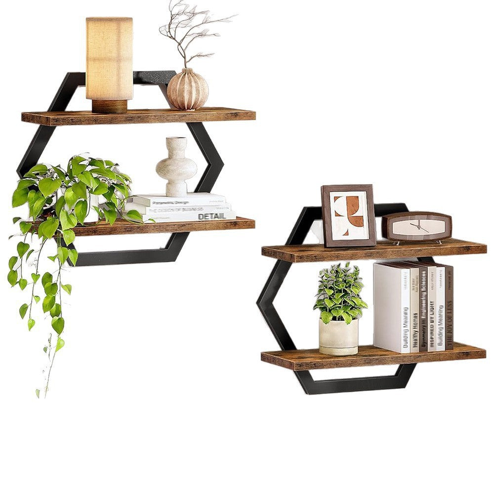 1Wall shelf with modern honeycomb design Miroken