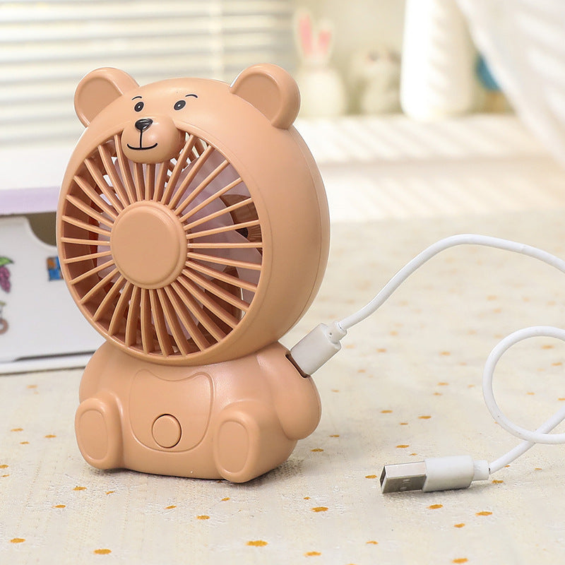 1Ladies portable hand fan in cute bear design Miroken