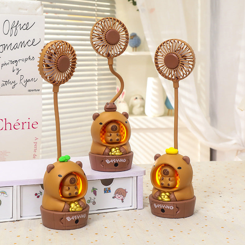 1Women's creative table fan with LED lighting Miroken