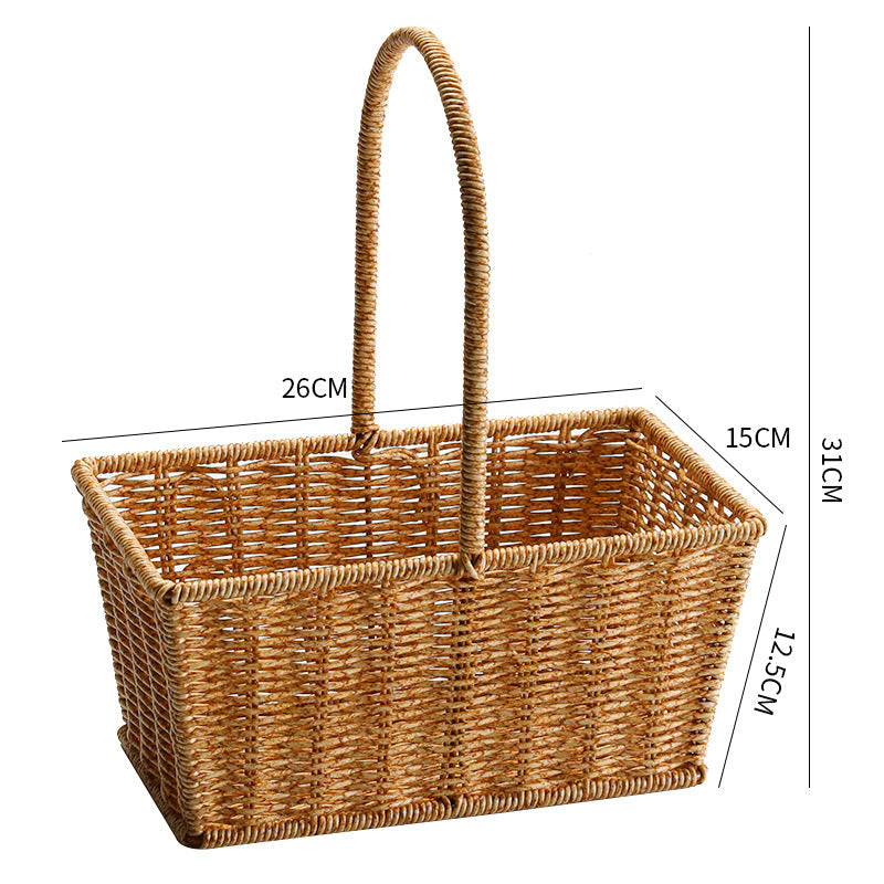 1Decorative Woven Storage Basket with Mushroom Emblem Miroken