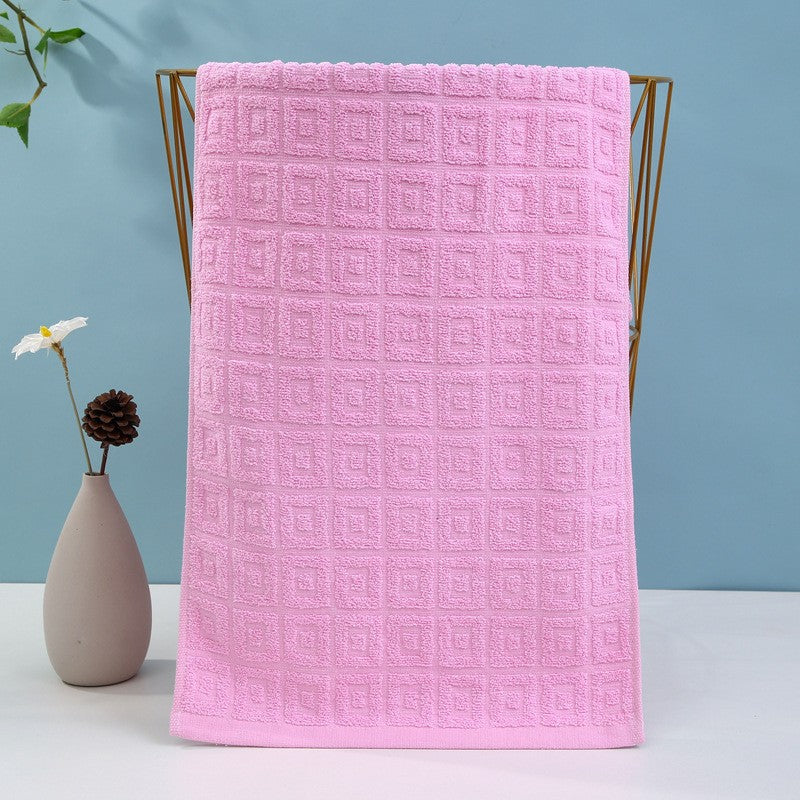 1Luxury terry towel with modern check pattern Miroken