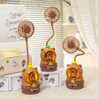 1Women's creative table fan with LED lighting Miroken